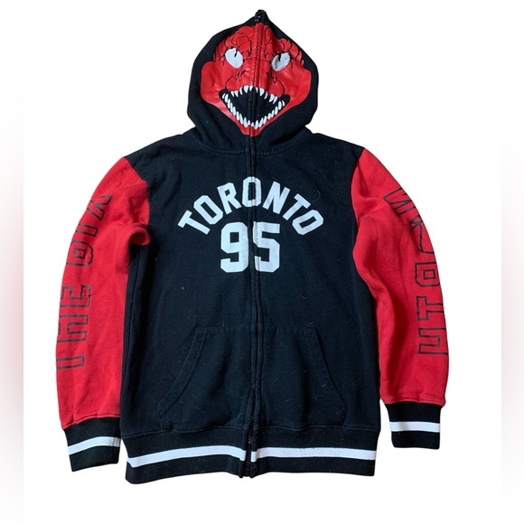 peepin & creepin Other - Peepin & Creepin Toronto 95 Raptors Style Shark Hood Full Zip Hoodie - Youth M
